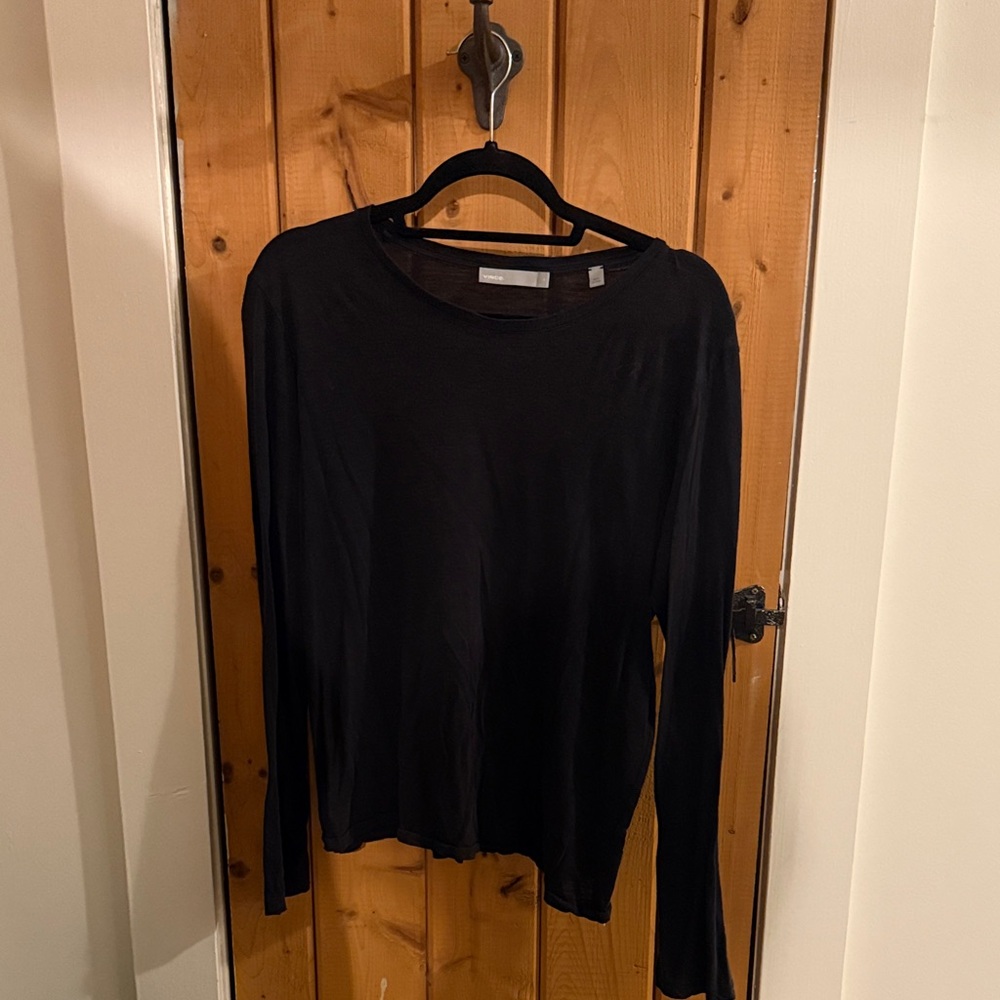 Vince Thin Black Long Sleeve Top